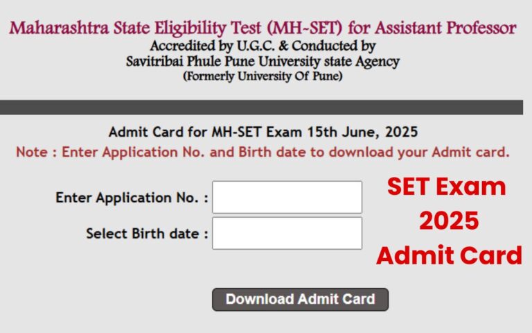 SET Exam 2025 Admit Card