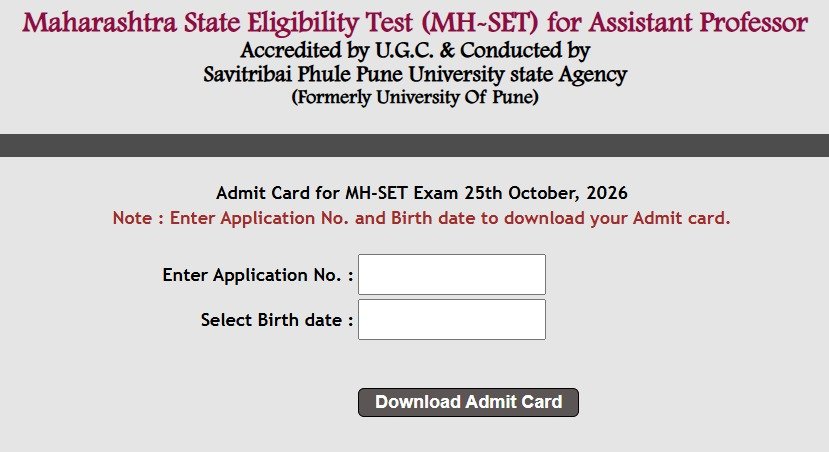 SET Exam Admit Card 2026